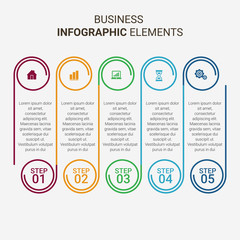 Vector Infographic thin line design with icons and options or steps. Infographics for business concept. banner, workflow layout, process diagram, flow chart, info graph