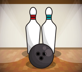 bowling sport equipment isolated icon