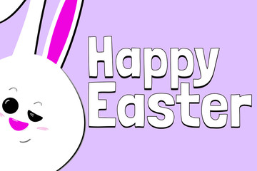 Happy Easter holiday concept. Template for background, banner, card, poster with text inscription. Vector EPS10 illustration.