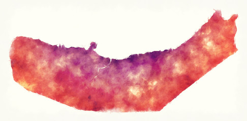 Honiara Province watercolor map of Solomon Islands