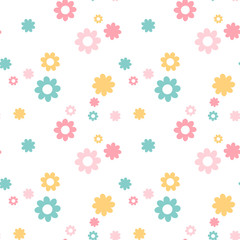 Fototapeta na wymiar Seamless pattern with little flowers. Cute floral background. Vector Illustration.