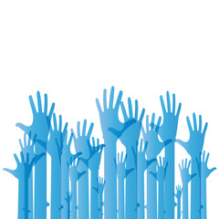 Hand symbol community care logo vector illustration design