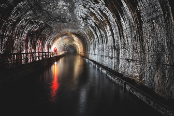 Abandoned canalization under city