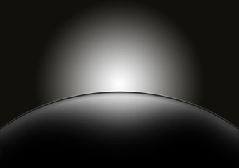 Rising Sun over the planet. space background