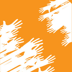 Obraz premium Hand symbol community care logo vector illustration design