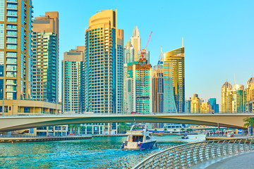 Fototapeta na wymiar Modern towers of Dubai Marina