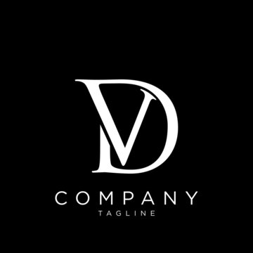 vd or dv logo design vector