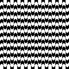 seamless pattern, black and white waves