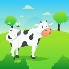 a vector illustration of vector illustration of the cows drive out fleas