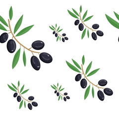 Seamless pattern. Vector olive branch. Olive oil. olive ornament. Paper design