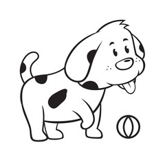 a vector illustration of cute dog with white background painting