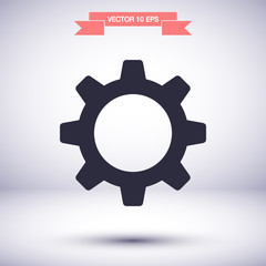 Gears vector icon , lorem ipsum Flat design