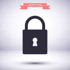 Lock vector icon , lorem ipsum Flat design