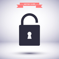Lock vector icon , lorem ipsum Flat design