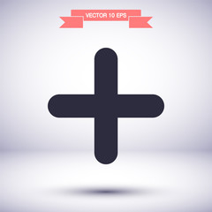 Obraz premium Plus vector icon , lorem ipsum Flat design