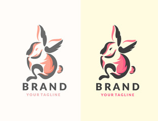 Cute   rabbit logo design