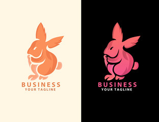 Abstract rabbit logo design template
