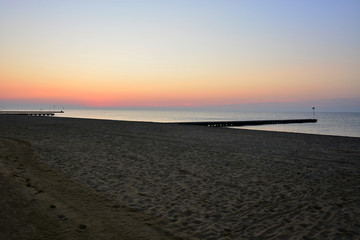 the calm of the sea in the early morning