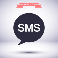 Sms vector icon , lorem ipsum Flat design
