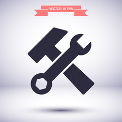 Tool vector icon , lorem ipsum Flat design