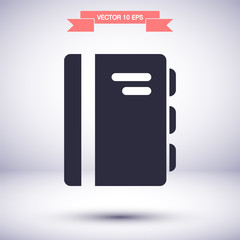 Book vector icon , lorem ipsum Flat design