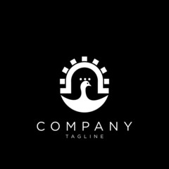 peacock logo design vector