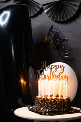 birthday party black balloon dark
