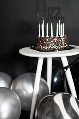 birthday party black balloon studio