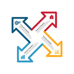 Infographic business concept design with icons and options or steps. Can be used for flow charts, presentations, web sites, banners, printed materials. EPS 10