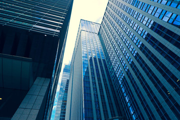 Office building top view background in retro style colors. Japan buildings of Tokyo.Japan