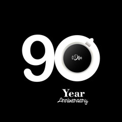 90 Years Anniversary Celebration Vector Template Design Illustration