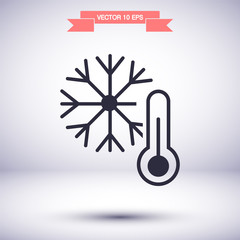 Thermometer vector icon , lorem ipsum Flat design