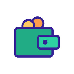Wallet icon vector. Thin line sign. Isolated contour symbol illustration