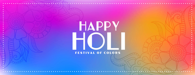 colorful banner for happy holi festival design