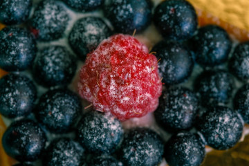 Berry tart with blueberries and raspberries