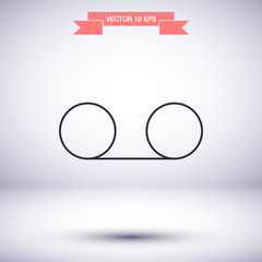 Play the film vector icon , lorem ipsum Flat design