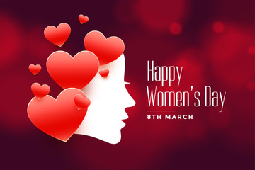 beautiful womens day background with red hearts
