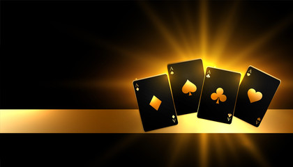 glowing golden paying cards casino background design © starlineart