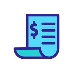 dollar document icon vector. Thin line sign. Isolated contour symbol illustration