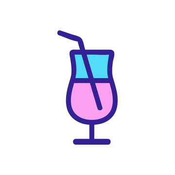 cocktail icon vector. Thin line sign. Isolated contour symbol illustration