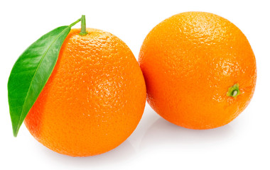 Fresh orange isolated on white background