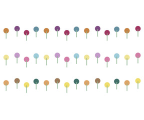 お花のライン/かわいい/背景/春/カラフル