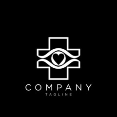cross eye logo design vector