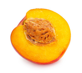 Fresh peach on white background