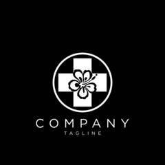 flower cross health logo design