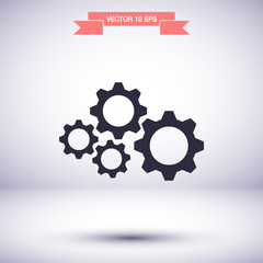 Man and cog vector icon , lorem ipsum Flat design