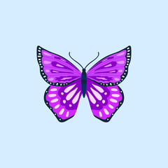 kawaii and cute butterfly vector