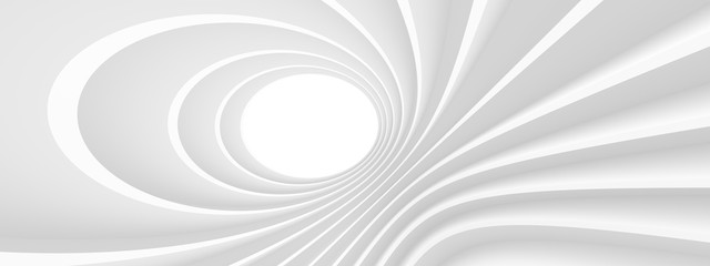 Fototapeta premium Architektura streszczenie tło. Biały Okrągły Budynek. Geometryczny projekt graficzny