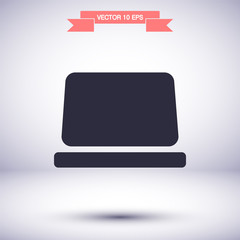 Laptop vector icon , lorem ipsum Flat design