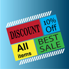 Discount 10% Off All Item Best Sale Label Vector Template Design Illustration
